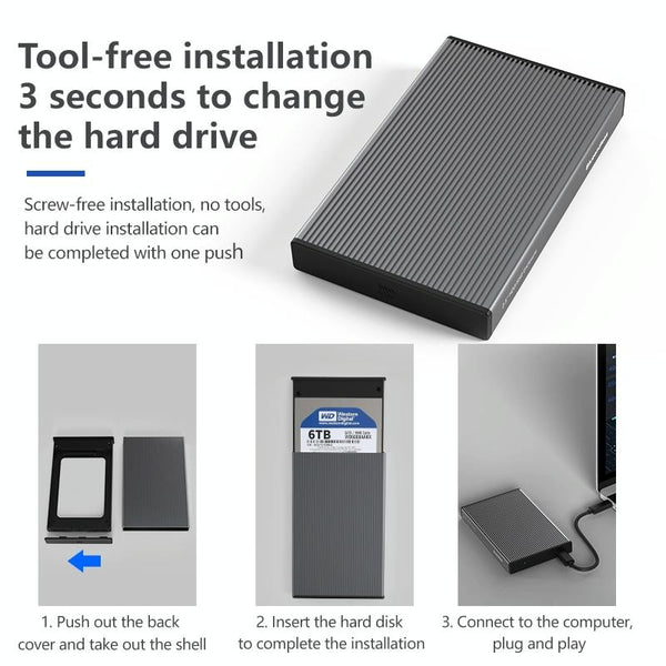 2.5 Sata Ssd Enclosure With Usb 3.0 Tool Free For Easy Setup Drive Enclosures & Docks