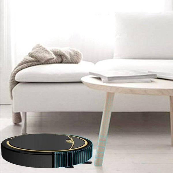 Smart Automatic Sweeping Robot With Mopping Function Anti Fall Black Vacuum Cleaners