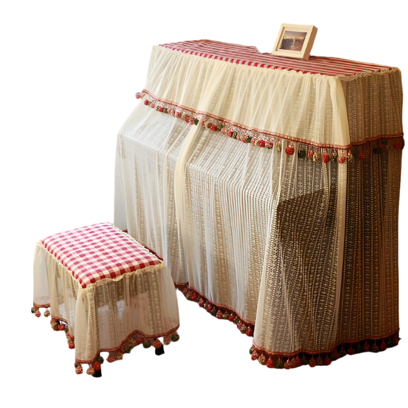 Lace Embroidered Piano Dust Cover For Protection And Aesthetic Appeal Piano Accessories