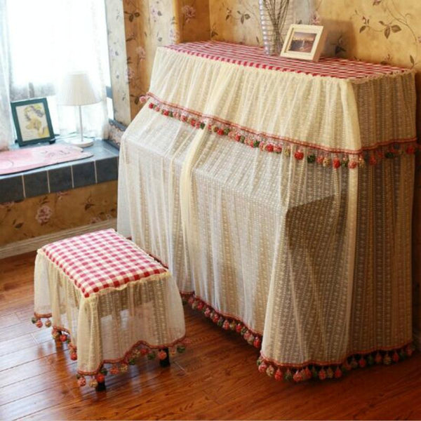 Lace Embroidered Piano Dust Cover For Protection And Aesthetic Appeal Piano Accessories