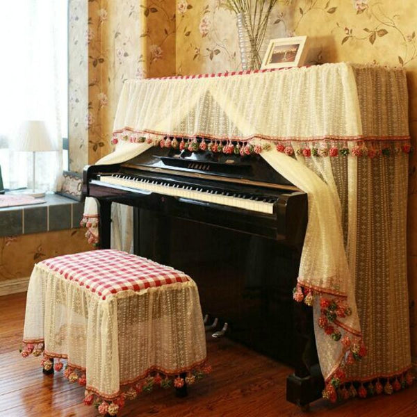 Lace Embroidered Piano Dust Cover For Protection And Aesthetic Appeal Piano Accessories