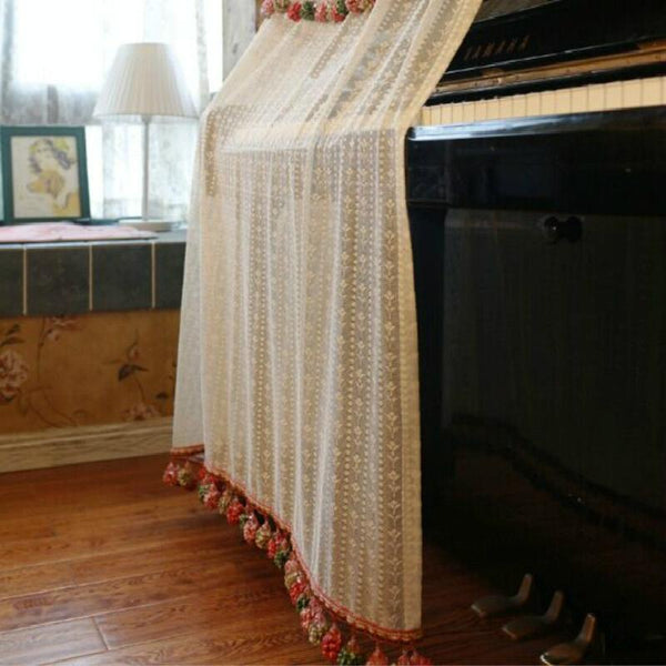 Lace Embroidered Piano Dust Cover For Protection And Aesthetic Appeal Piano Accessories