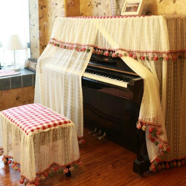 Lace Embroidered Piano Dust Cover For 36 Centimetre Pianos With Sun Protection Piano Accessories