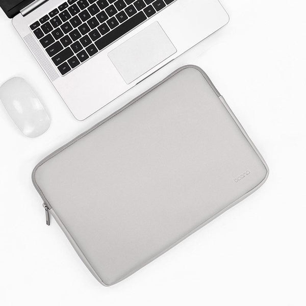 Grey Pu Leather Laptop Bag Fits 13 / 13.3 14 Inch Devices Laptop Cases & Bags