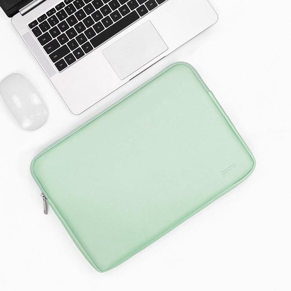 Mint Green Pu Leather Laptop Bag For 13 To 14 Inch Devices Laptop Cases & Bags