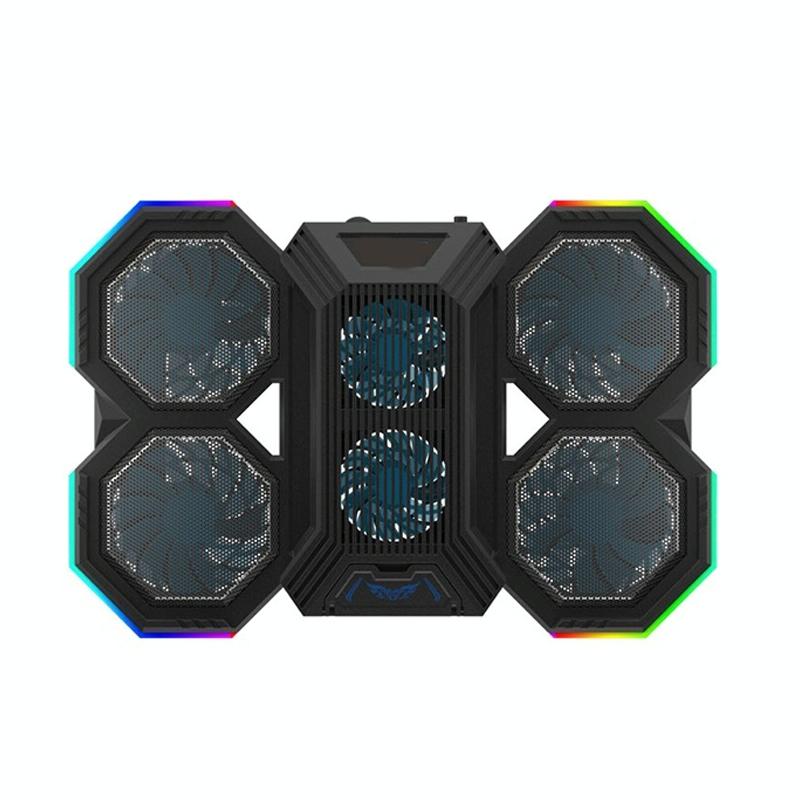 Usb Fan Stand With Phone Holder And Rgb Blue Lighting Portable Fans