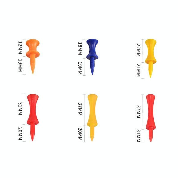 60 Piece Golf Ribbon Needle Plastic Ball Tee In Thirty Seven Millimetre Size Golf Tees