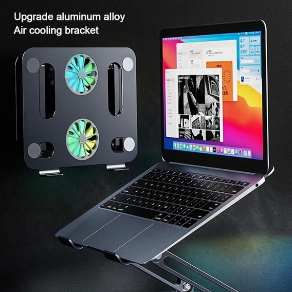 Aluminum Laptop Stand With Cooling And Type Cable Gray Monitor Mounts & Stands