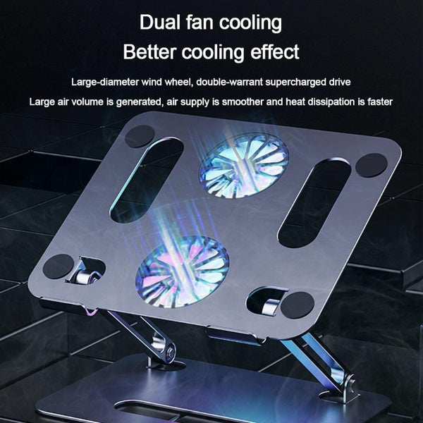 Aluminum Laptop Stand With Cooling And Type Cable Gray Monitor Mounts & Stands