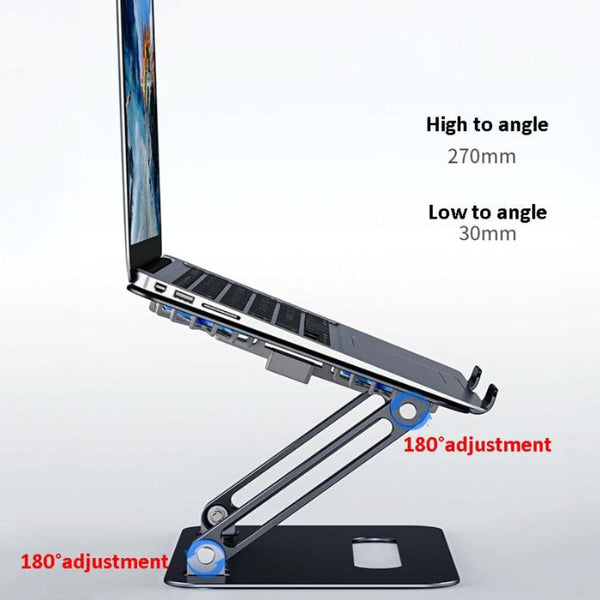 Aluminum Laptop Stand With Cooling And Type Cable Gray Monitor Mounts & Stands