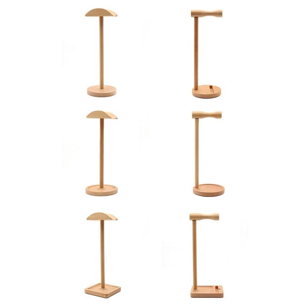 Solid Wood Desktop Headset Display Stand With Elegant Design Headphone Accessories