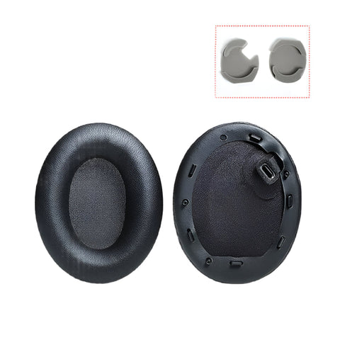 Leather Headset Earmuffs For Sony 1000Xm4 In Black With Snap Closure Headphone Accessories