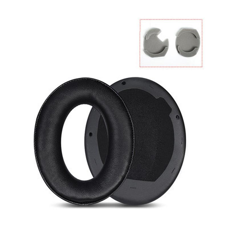 2X Leather Headset Earmuffs For Sony Wh 1000Xm4 Black Protein No Snap Design Headphone Accessories