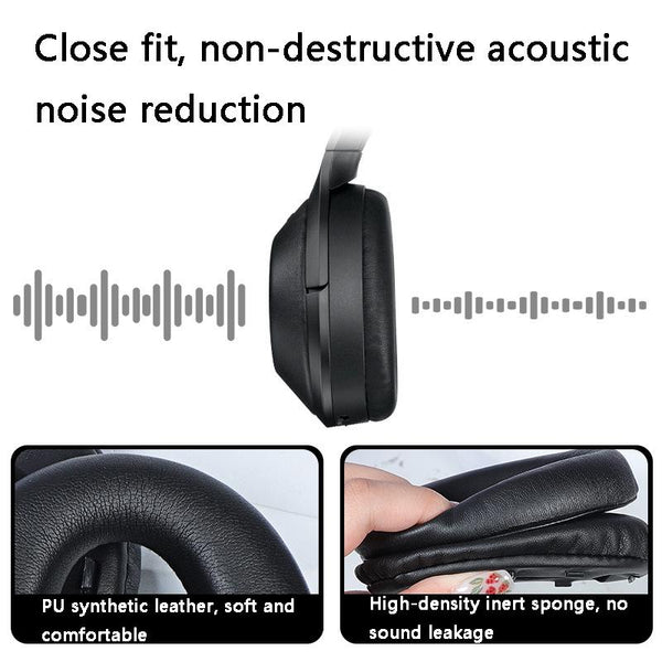 2 Leather Headset Earmuffs For 1000Xm4 Black Lambskin Replacement Cushions Headphone Accessories