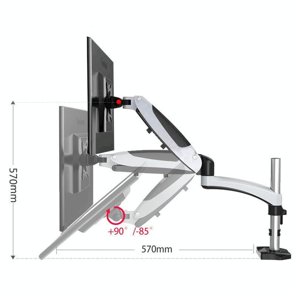 Desktop Monitor Stand Rotating With Pneumatic Hovering Mechanism Monitor Mounts & Stands