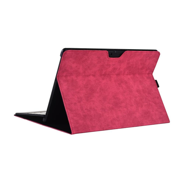 Rose Red Leather Tablet Case For Microsoft Surface Pro X 13 Inch Laptop Cases & Bags