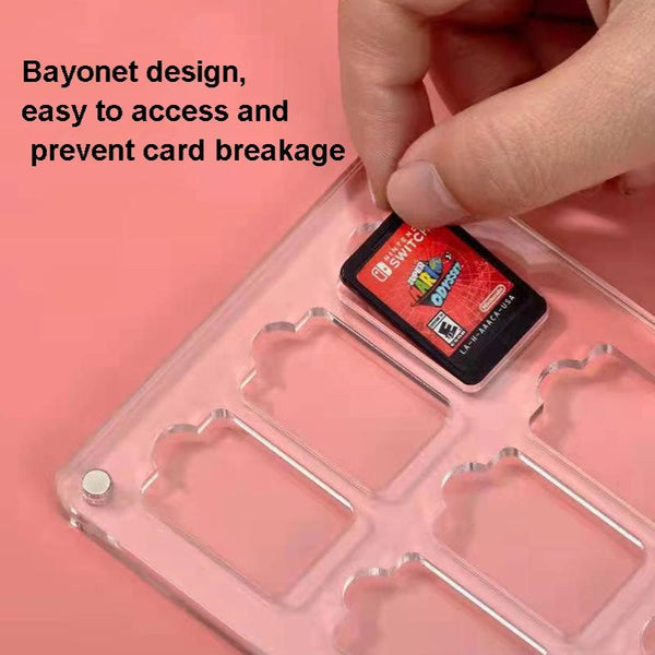 Switch Magnetic Crystal Card Storage Box With Fourteen Grids For Safe Bags Skins & Travel Cases