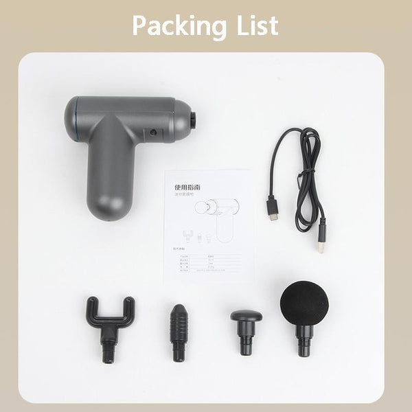 Silver Mini Vibrating Fascia Massage Gun For Portable Muscle Relief Massagers