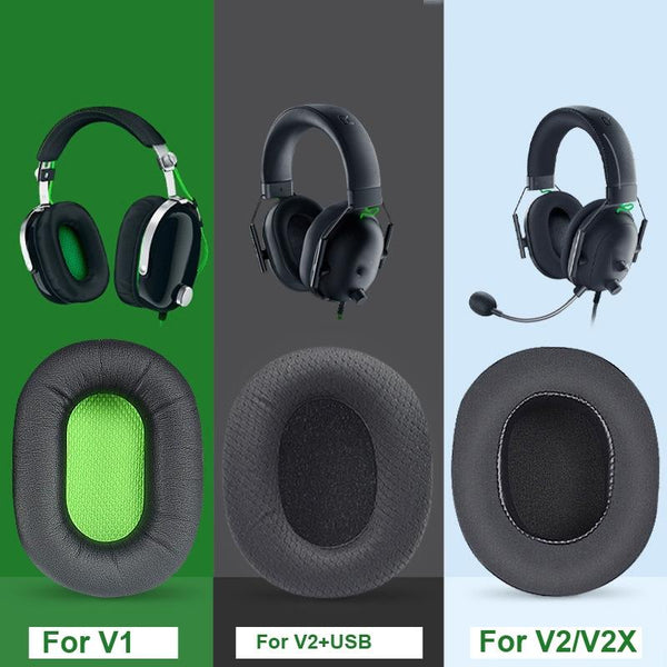 Black Mesh Earpads For Razer Blackshark V2 Usb Sound And Pro Headset Headphone Accessories