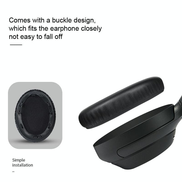 2 Pack Leather Earpads For Sony Wh 1000Xm4 Black With Buckle Headphone Accessories