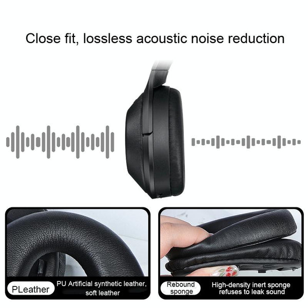 2 Pack Leather Earpads For Sony Wh 1000Xm4 Black With Buckle Headphone Accessories