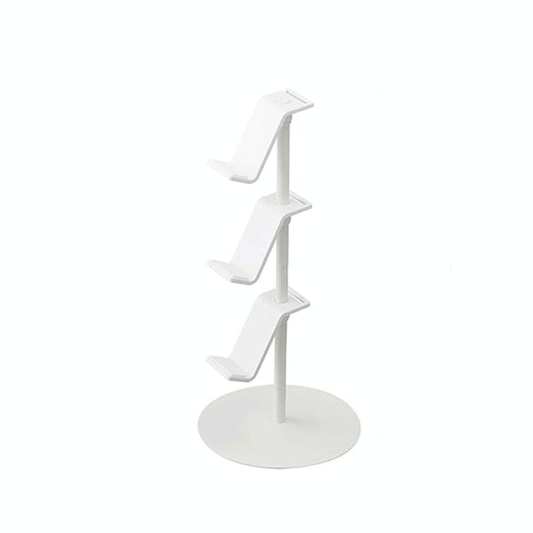 Three Tier Desktop Gamepad And Headphone Storage Rack In White Mounts & Holders