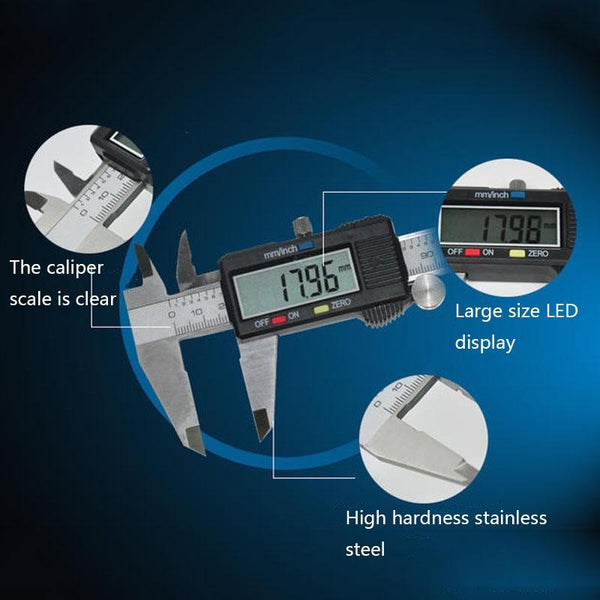 Stainless Steel Digital Vernier Caliper Measuring Tool 0 200 Millimetres Vernier Calipers