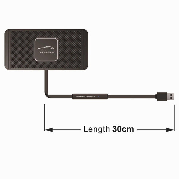 15W Qi Car Wireless Charging Pad With 30Cm Short Cable Jump Starters
