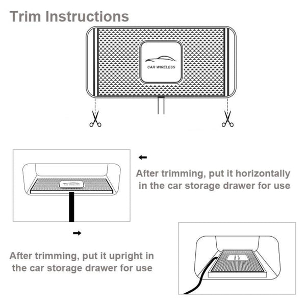 15W Qi Car Wireless Charging Pad With 30Cm Short Cable Jump Starters
