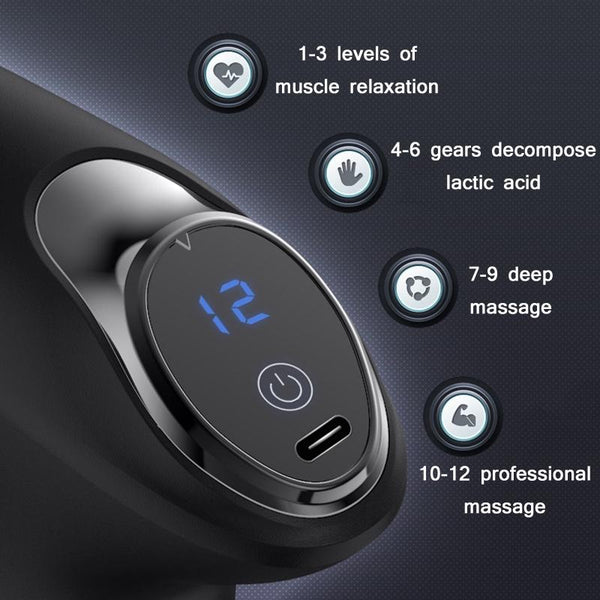 12 Speed Mini Muscle Massager Gun In Green For Deep Tissue Relief Massagers