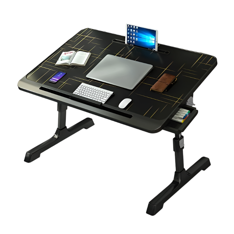 Foldable Bed Desk With Adjustable Height And Durable Plastic Desktop Laptop Desks