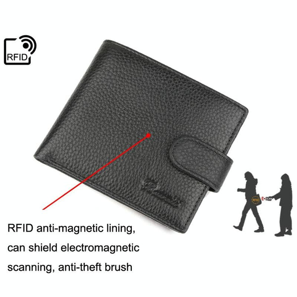 Anti Magnetic Rfid Blocking Short Men's Wallet With Multiple Card Slots Wallets