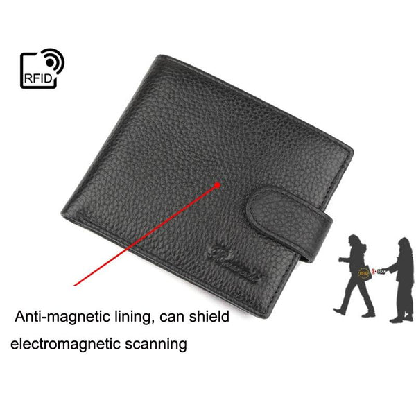 Rfid Protected Men's Wallet With Durable Cow Leather And Compact Design Wallets