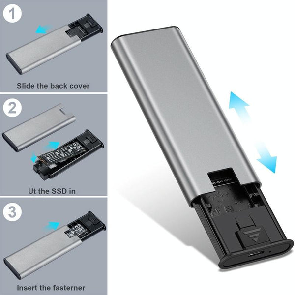 Aluminium M.2 Nvme Usb C Drive Enclosure For Solid State Storage Devices Drive Enclosures & Docks