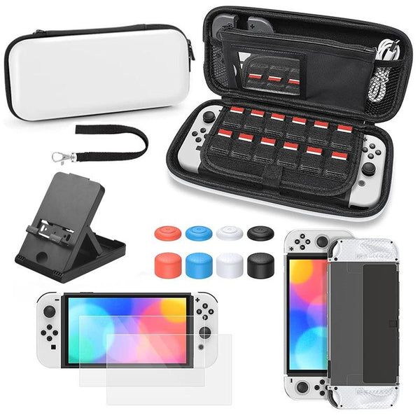 Fourteen Piece Accessory Set For Nintendo Switch Oled Console Bags Skins & Travel Cases