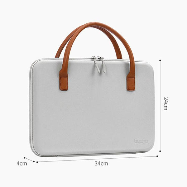 Waterproof Multifunctional Computer Bag In Grey Leather With Enhanced Protection Laptop Cases & Bags