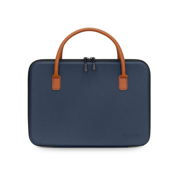 Waterproof Leather Computer Bag Multifunctional Navy Blue Laptop Cases & Bags