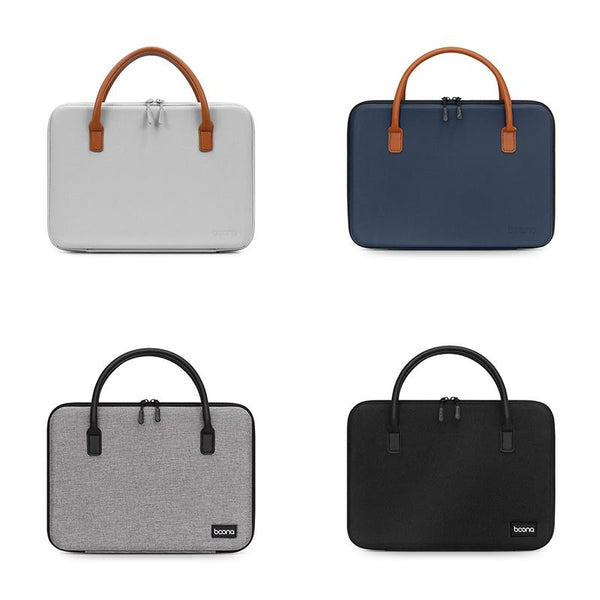 Waterproof Leather Computer Bag Multifunctional Navy Blue Laptop Cases & Bags