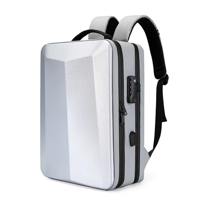 15.6 Inch Silver Hard Shell Gaming Backpack Protective Case Bags Skins & Travel Cases