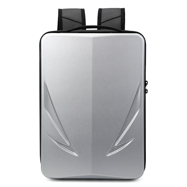 Men's Gaming Backpack Hard Shell Single Layer Silver Bags
