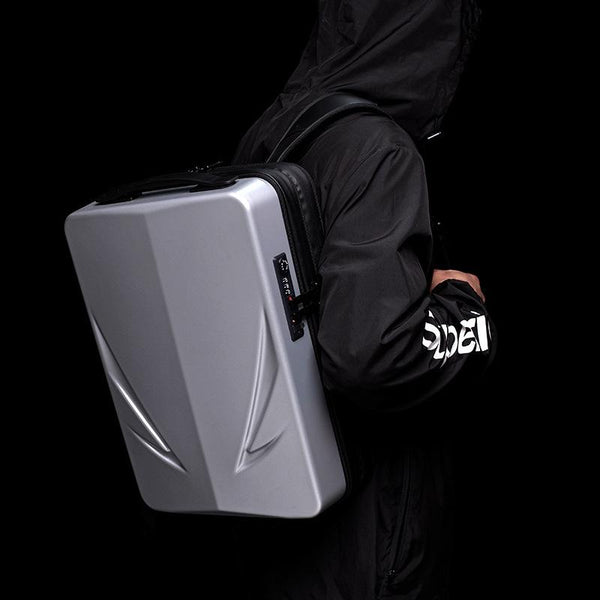 Men's Gaming Backpack Hard Shell Single Layer Silver Bags