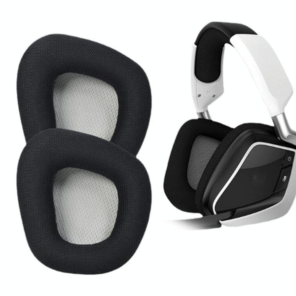 Black Protein Leather Earpads For Corsair Void Elite Set Of 2 Headphone Accessories
