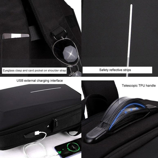 Hard Shell Anti Theft Backpack With Alloy Frame For Computers In Grey Anti Theft Locks & Kits