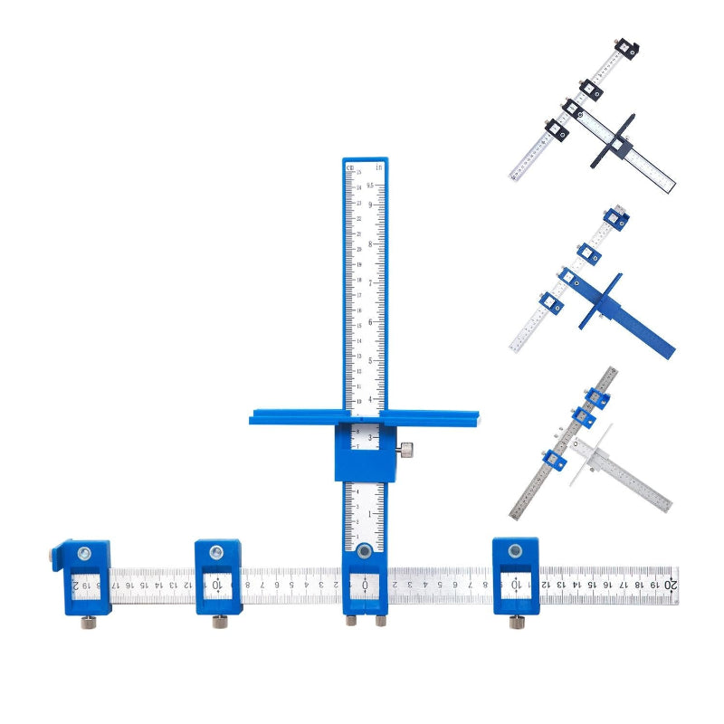 Aluminium Punch Locator For Cabinet Door Holes With Adjustable Scale And Detachable Design Hole Cutters