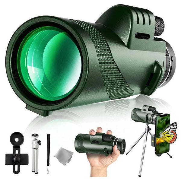 High Power Monocular With Night Vision Clip And Tripod 40X60 Binoculars & Monoculars