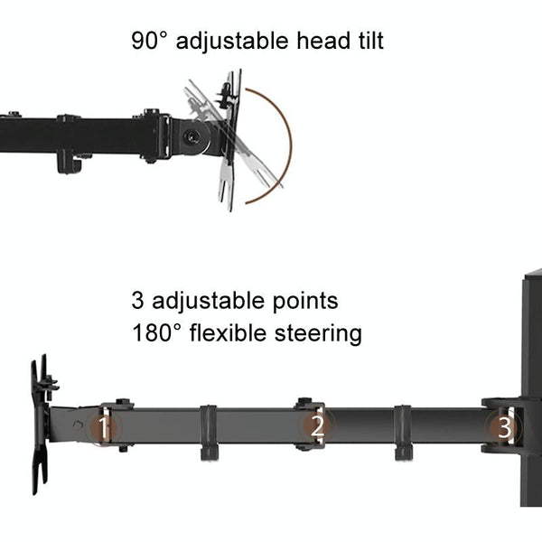 Rotatable Dual Screen Laptop Stand For Desktop Adjustable Mounting Solution Stands Holders & Car Mounts