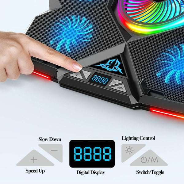 Usb Fan Cooler For Laptops With Five Ports And Touch Symphony Blue Design Laptop Cooling Pads