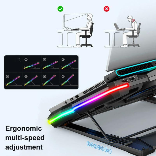 Usb Fan Cooler For Laptops With Five Ports And Touch Symphony Blue Design Laptop Cooling Pads