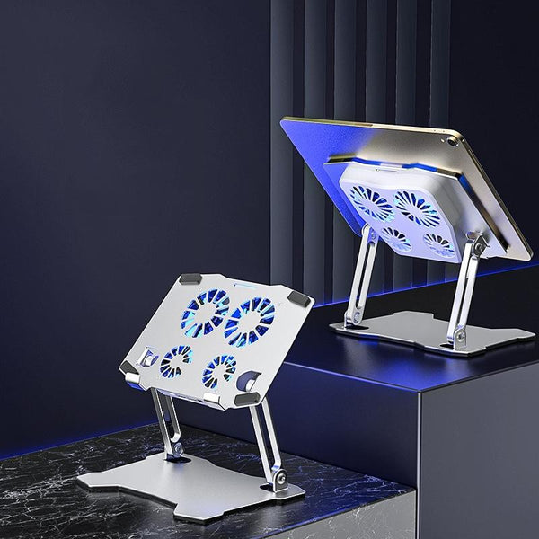 Aluminium Laptop Cooling Stand With Four Fans And Adjustable Height Laptop Cooling Pads