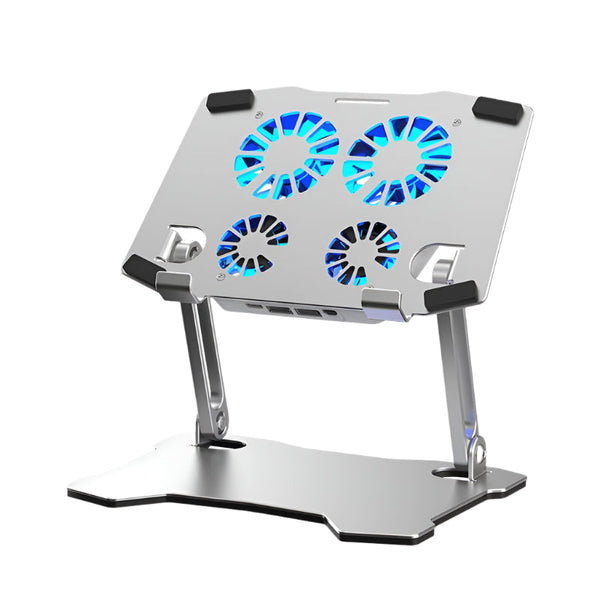 Aluminium Laptop Cooling Stand With Four Fans And Adjustable Height Laptop Cooling Pads